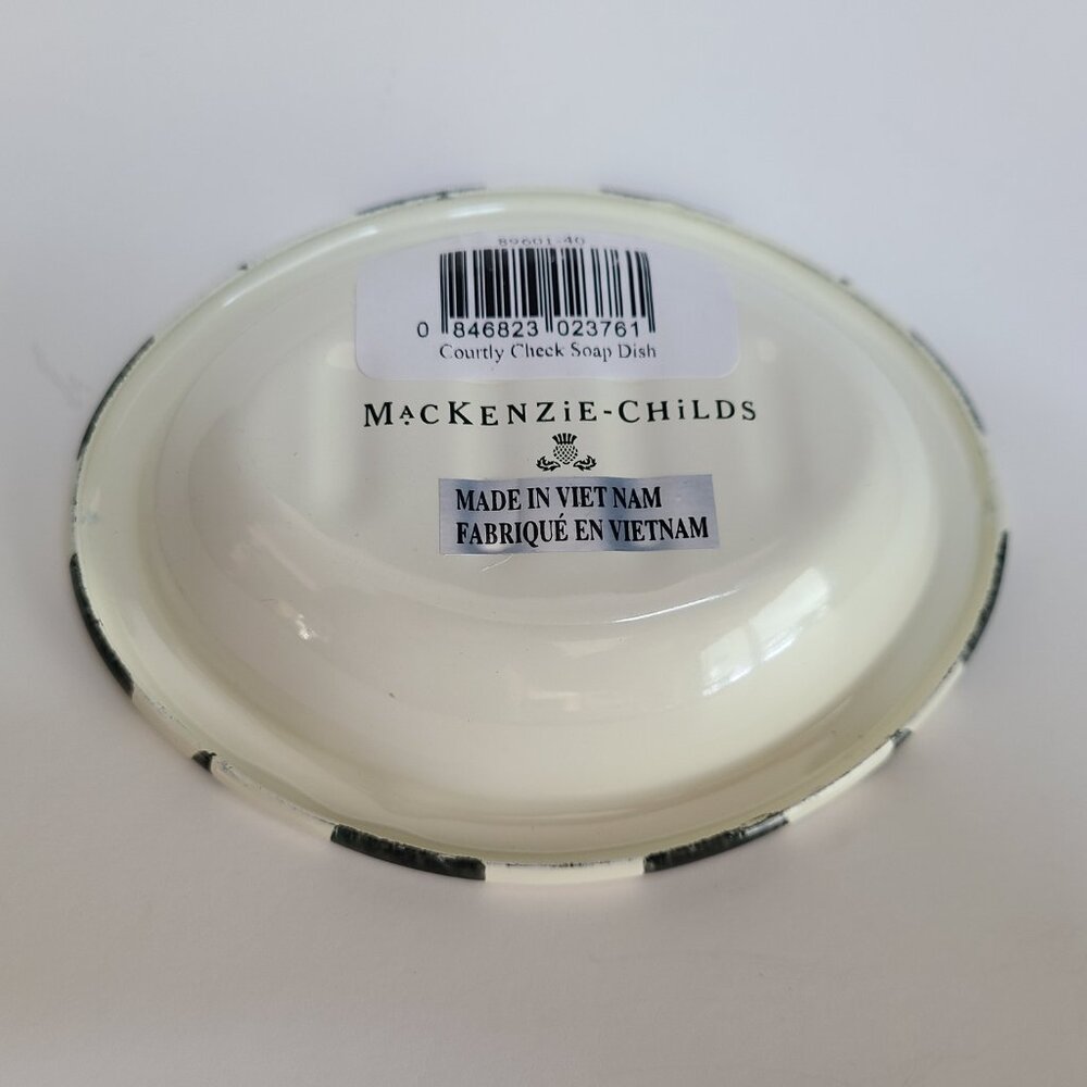 MacKenzie‑Childs Courtly Check Soap Dish – Enamel Bath Decor - NEW - Picture 12 of 12